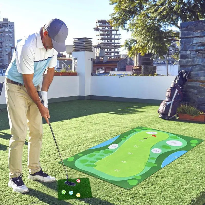 Perfect Your Swing  Golf Practice Mat Set for All Skill Levels