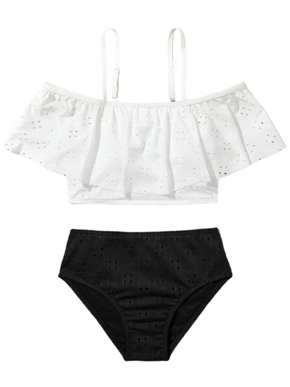 Kids' Swimwear Two Piece  Ruffle  Colorful