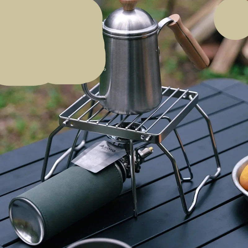 Outdoor Stainless Steel Folding Stove Holder for Camping & Grilling