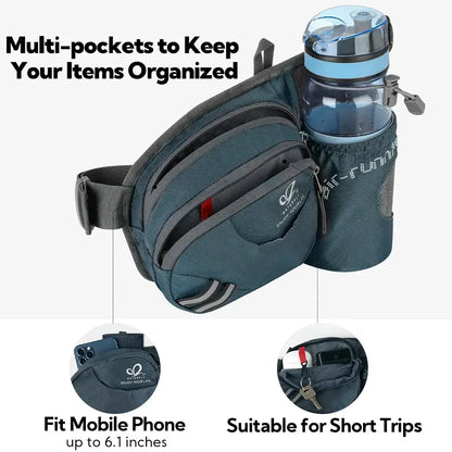 Hiking Waist Bag with Water Bottle Holder Running & Travel
