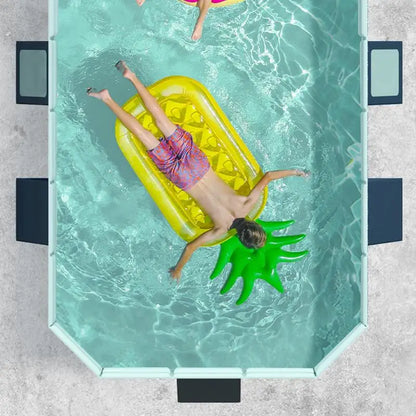 Spacious, Non-Inflatable PVC Pool: Easy Set-Up & Foldable for Family Fun