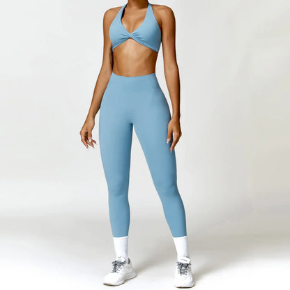 2-Piece Yoga Set Push Up Bra High Waisted Leggings