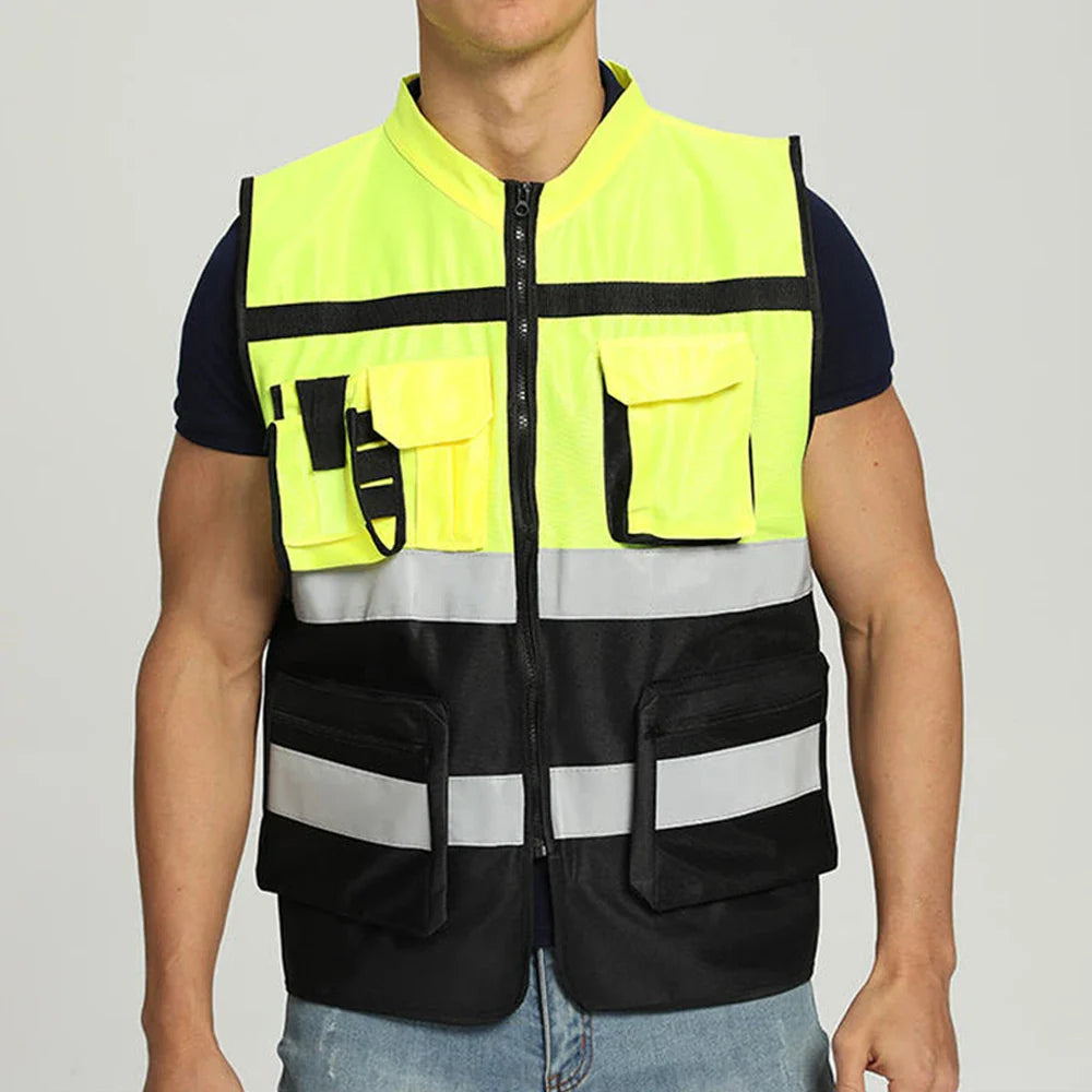 Dual Tone High Visibility Safety Vest with Multiple Pockets