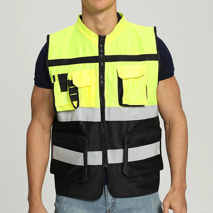 Dual Tone High Visibility Safety Vest with Multiple Pockets