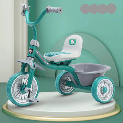 Children's Three-Wheeled Pedal Bike (Ages 1-6) | Anti-Tip Side Stand
