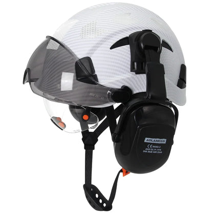 Construction Safety Helmet: Integrated Visor & Earmuffs