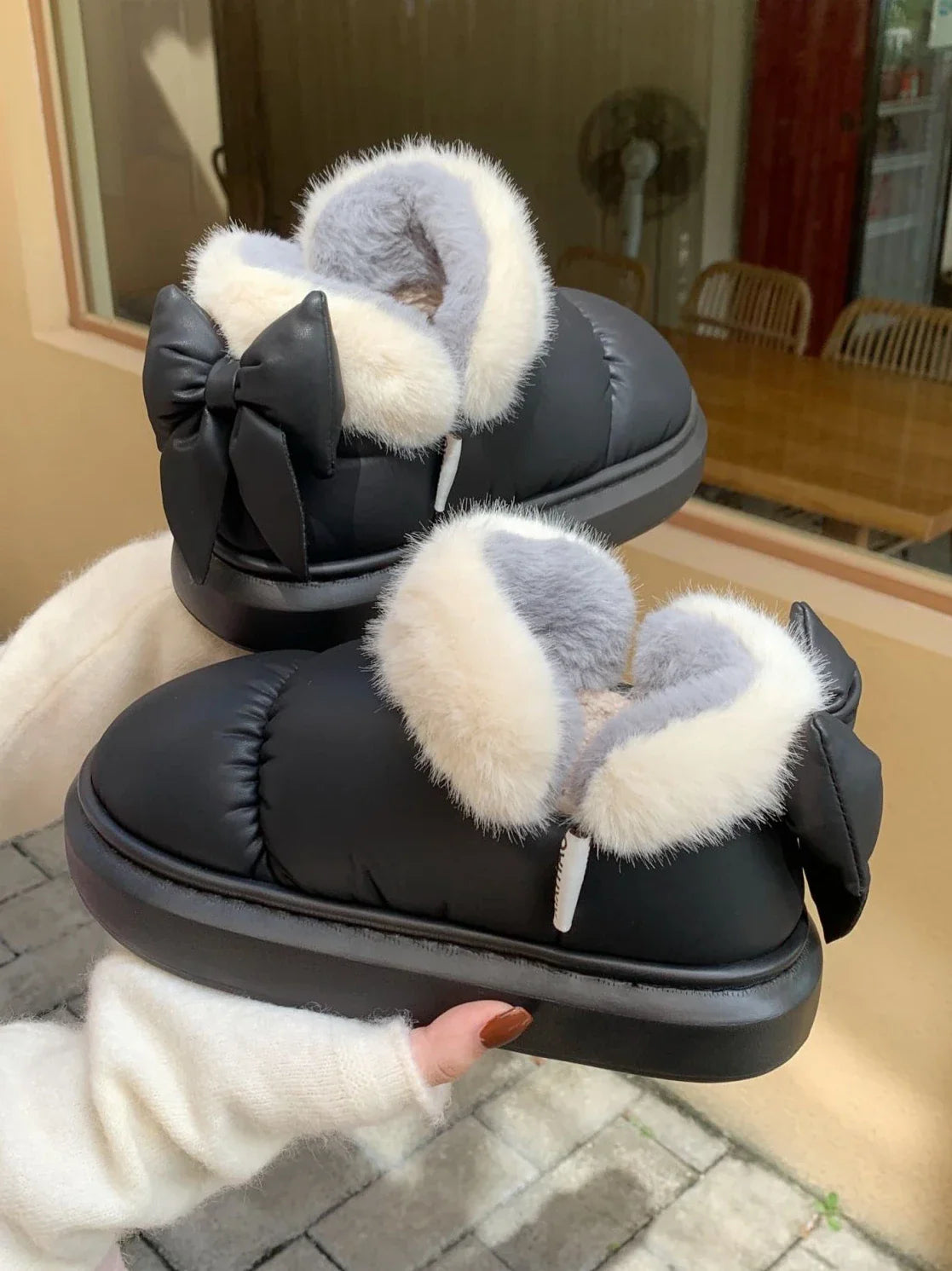Women's Snow Boots  Bow Knot  Plush Lined