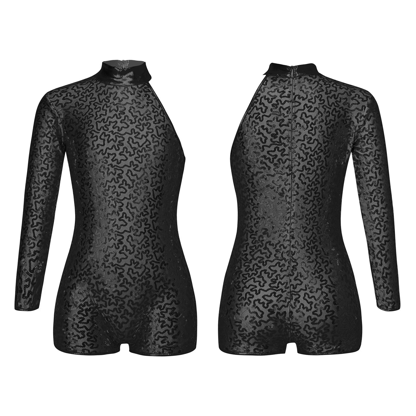 Girls' Ballet Leotard with Sequin Zipper
