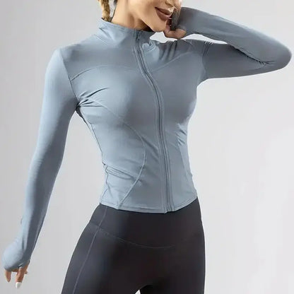 Women's Lightweight Zip-Up Running Jacket | Quick-Dry Yoga Top