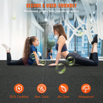 Premium Rubber & Foam Gym Mats Interlocking & Waterproof