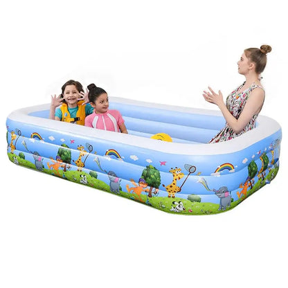Heavy Duty Inflatable Pool with Reinforced Sides for Family Fun