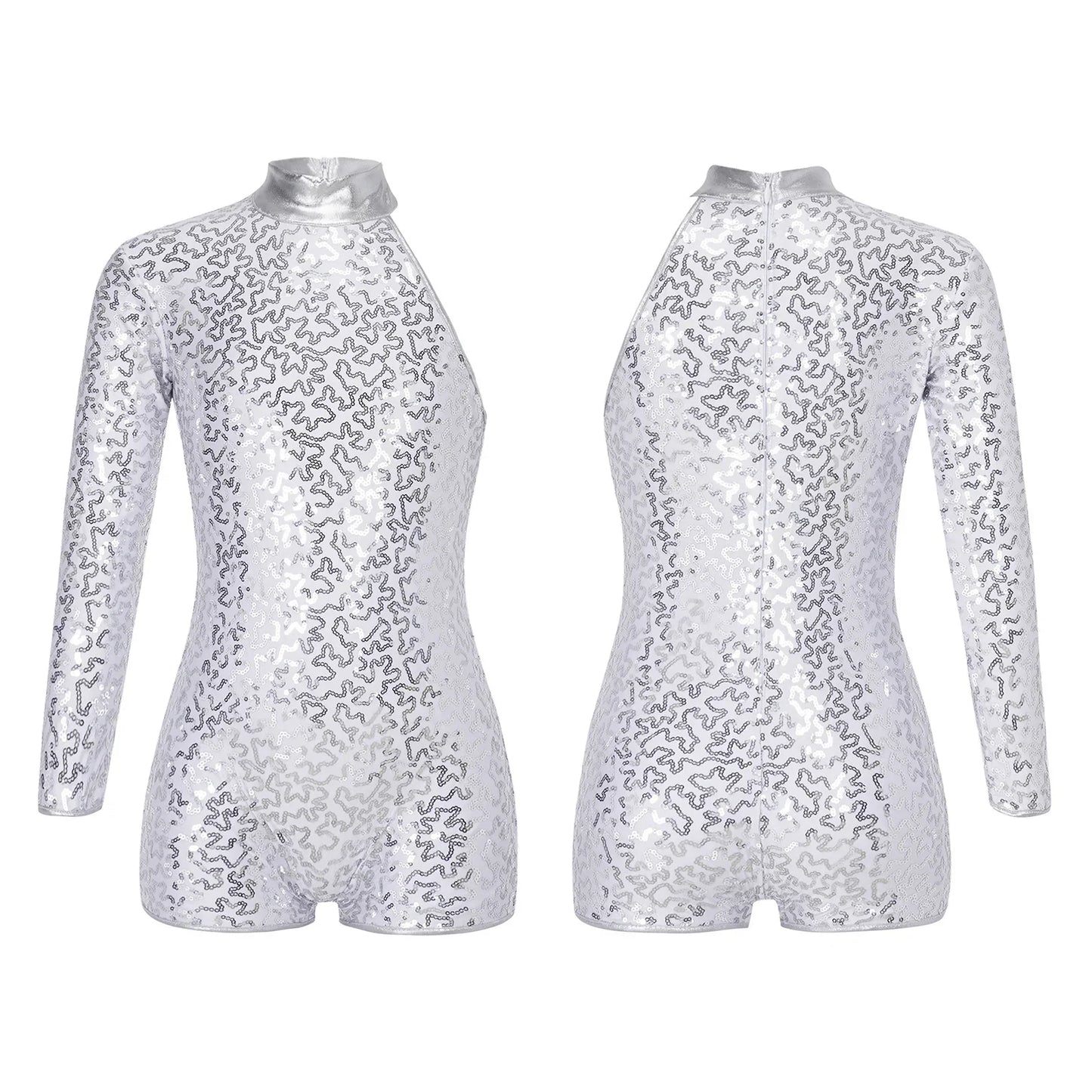 Girls' Ballet Leotard with Sequin Zipper
