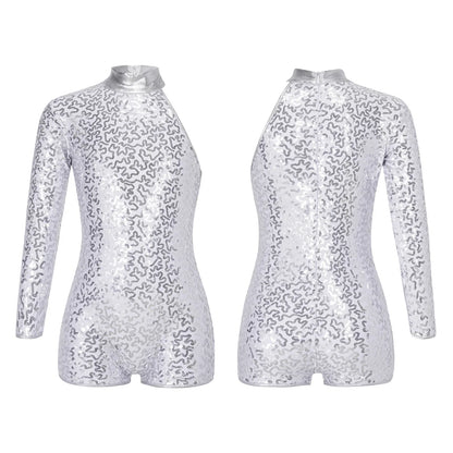 Girls' Ballet Leotard with Sequin Zipper