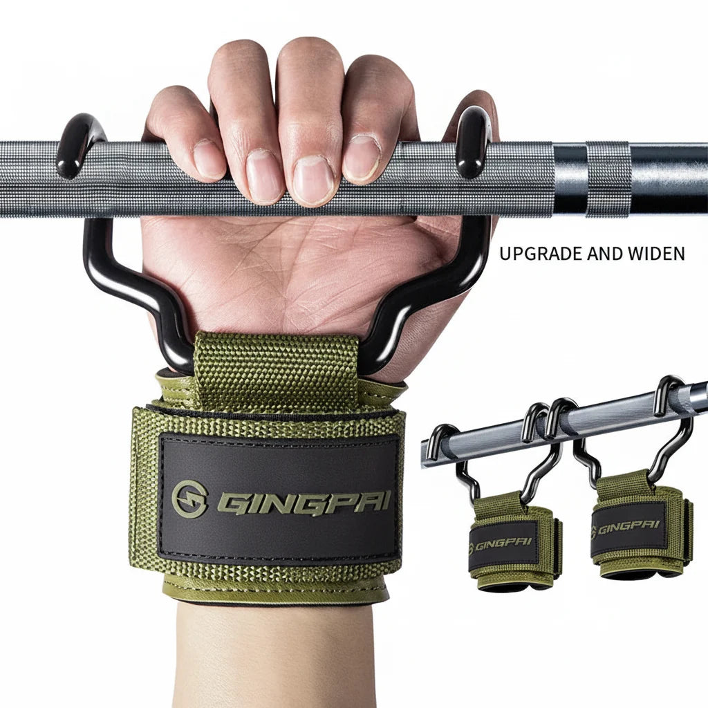 Weight Lifting Hooks with Wrist Wraps Gym Grip Straps