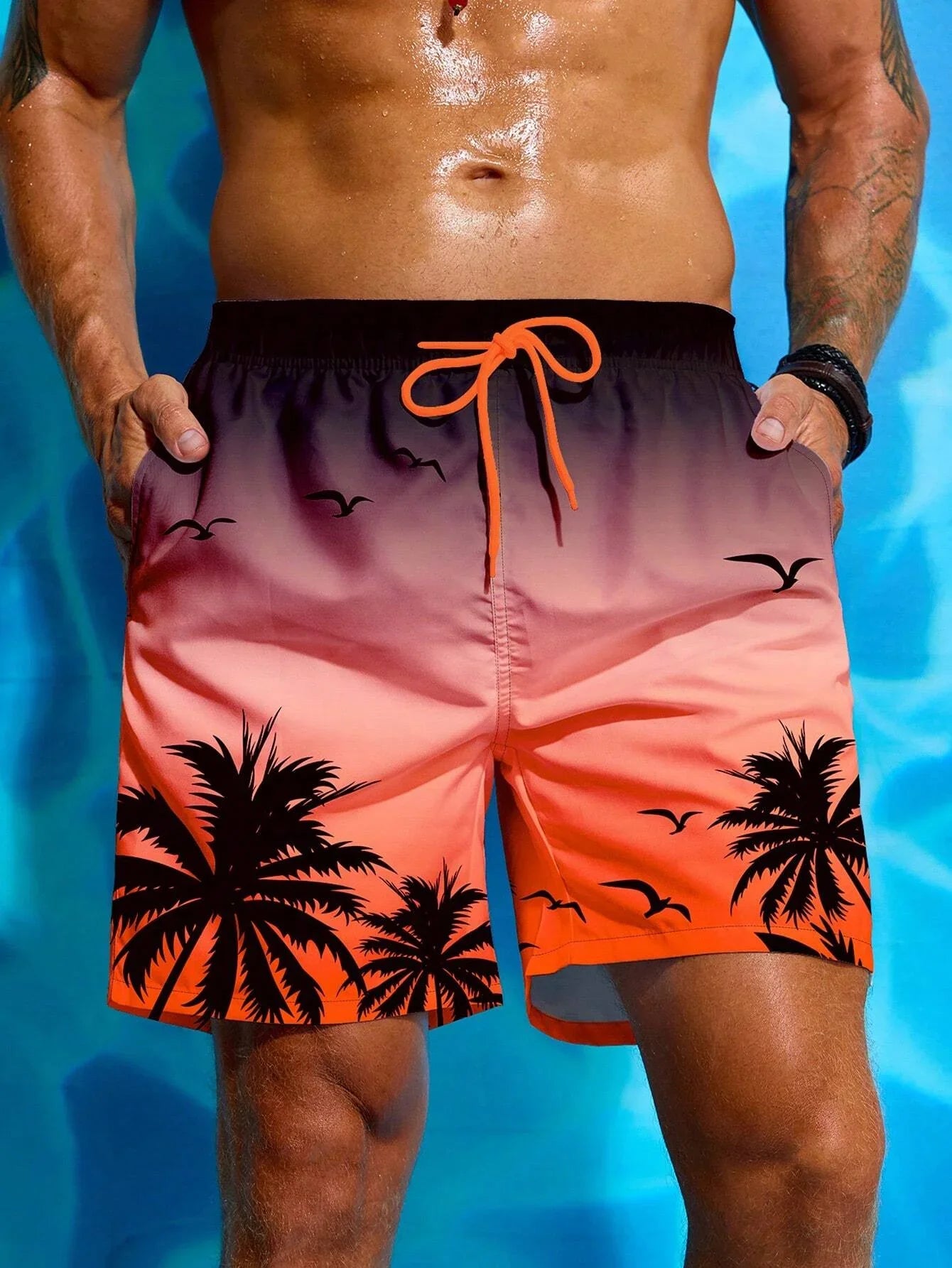 Breathable Swim Trunks with Pockets
