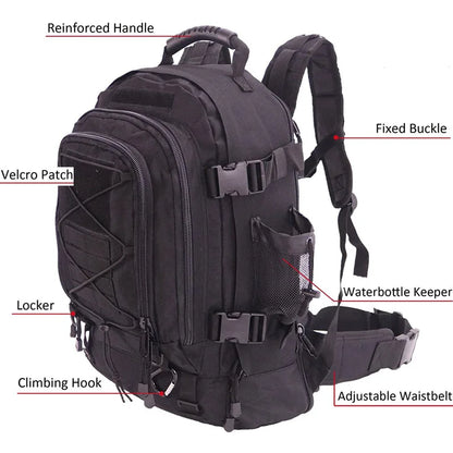 Tactical Military Backpack: Durable Hiking & Outdoor Travel Rucksack
