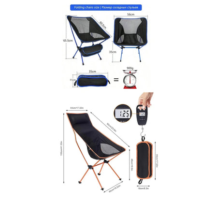 Ultralight Folding Camping Chair Portable & Detachable for Hiking