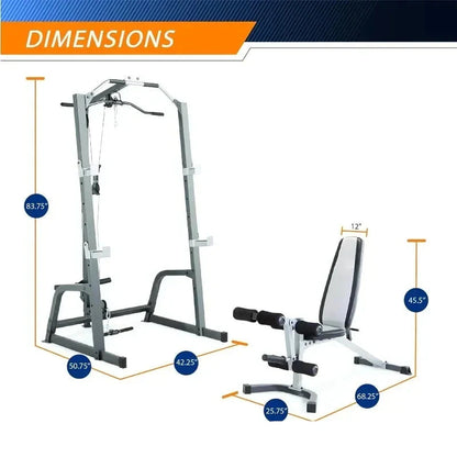 Deluxe Power Rack & Bench for Home Workouts