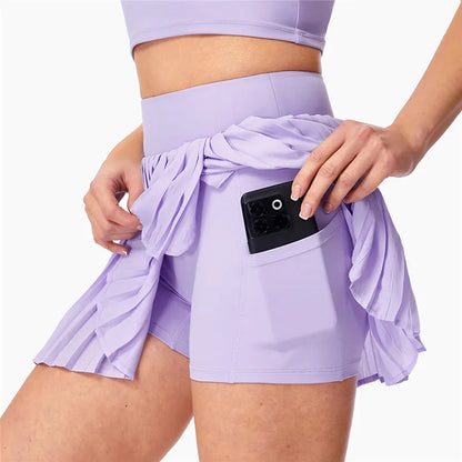 Women's Pleated Tennis Skirts with Pockets for Workout  Gym  Golf  and Running