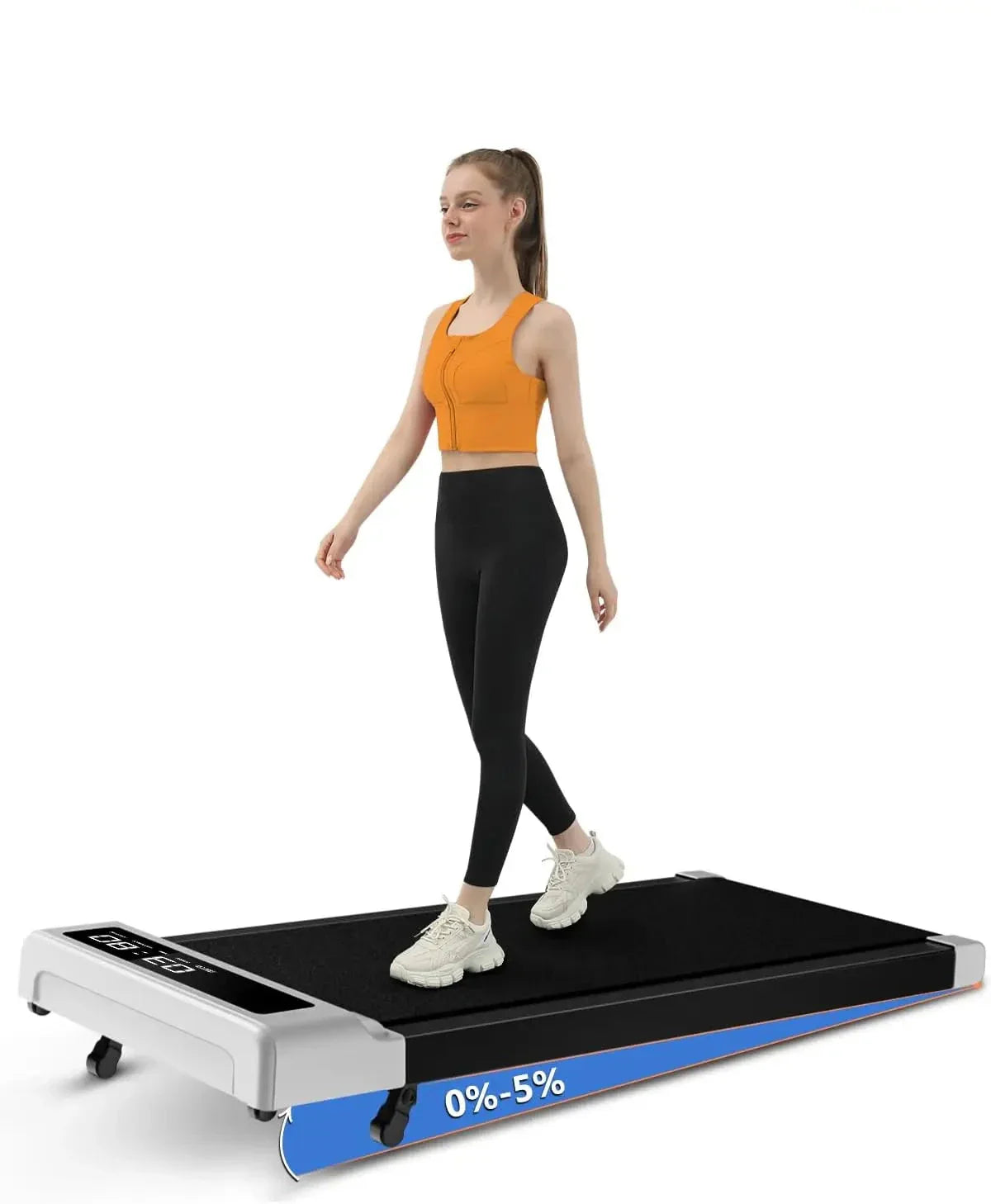 Walk Jog or Run Anywhere: 2-in-1 Folding Treadmill