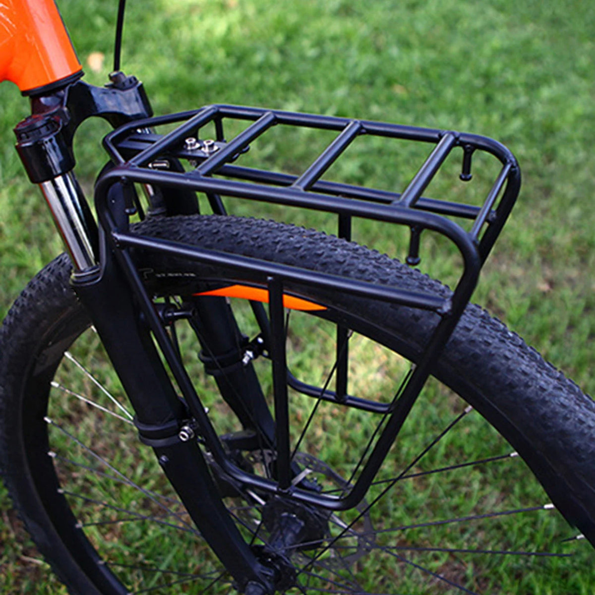 Steel Bike Front Cargo Rack Adjustable Fork Mount Bracket