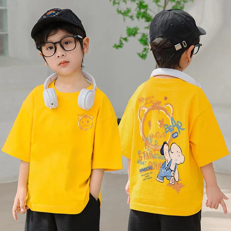 Kids' Graffiti Teddy Bear Streetwear T-Shirt