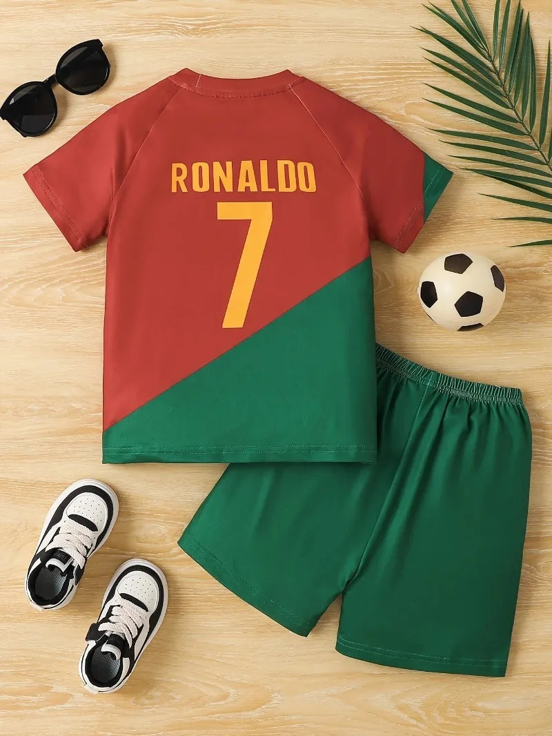 Cristiano Ronaldo Jersey Set: Men’s & Kids’ Summer Fitness