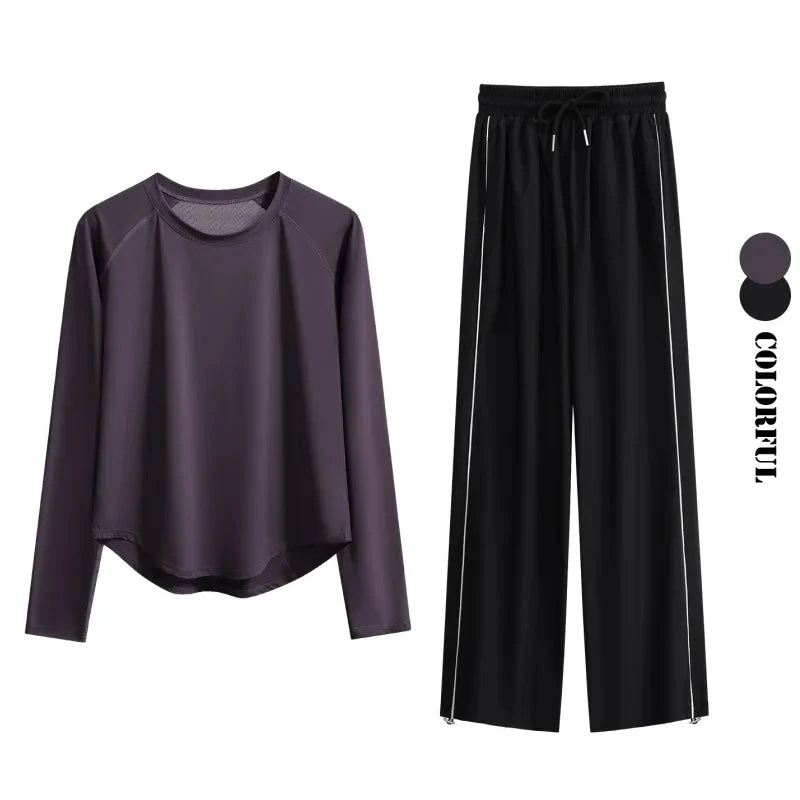 Women’s 2-Piece Tracksuit Loose Sports Top & Sweatpants Set