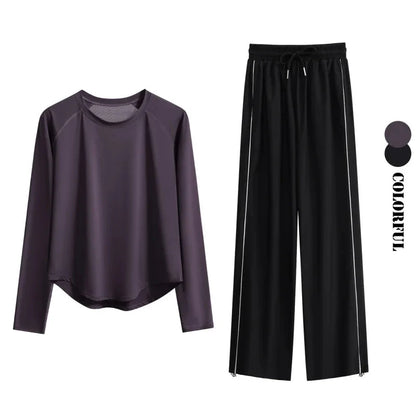 Women’s 2-Piece Tracksuit Loose Sports Top & Sweatpants Set
