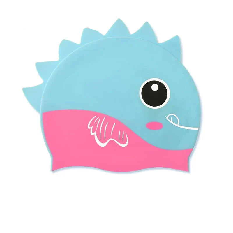 Personalized Children's Shark Silicone Swim Caps