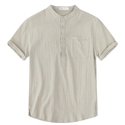 Men's Cotton Linen T-Shirt - Breathable Casual Tee