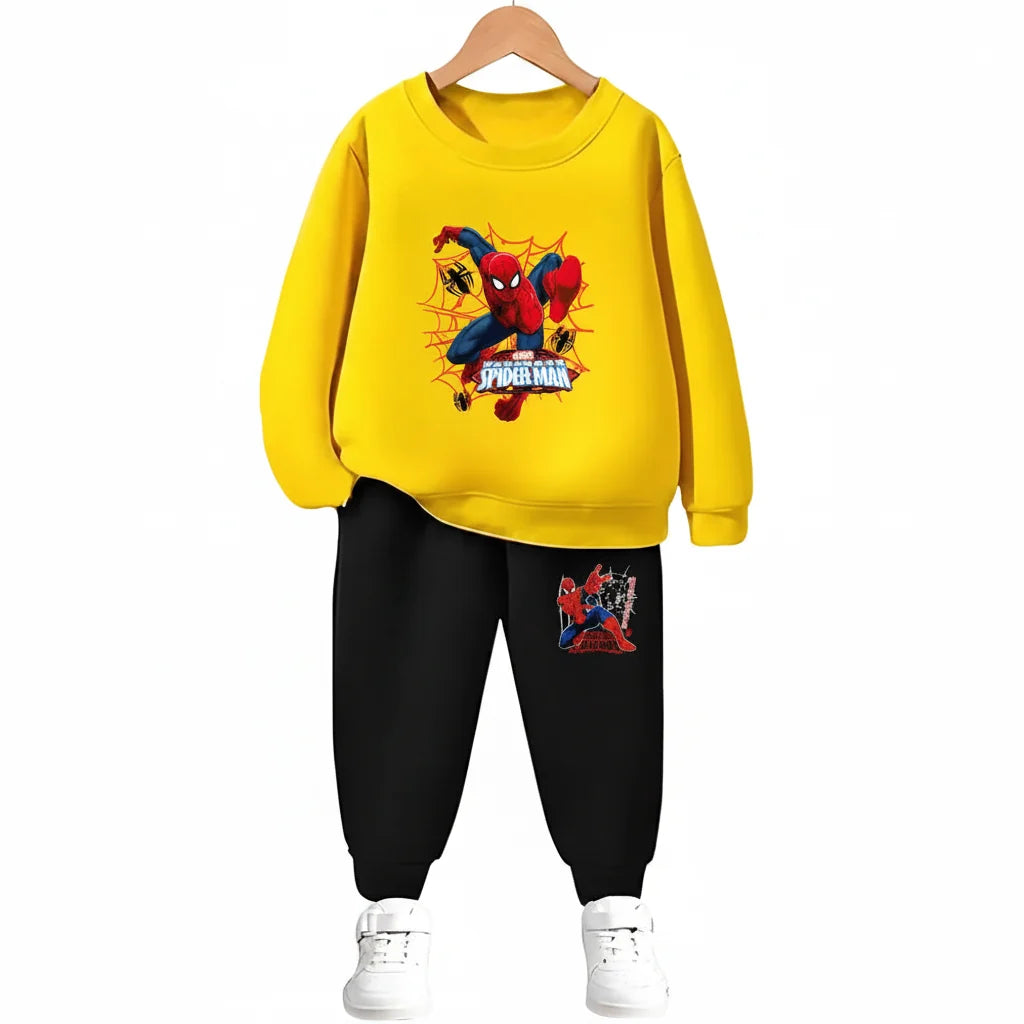 Kids Cartoon Pullover & Sweatpants Set for Spring/Fall
