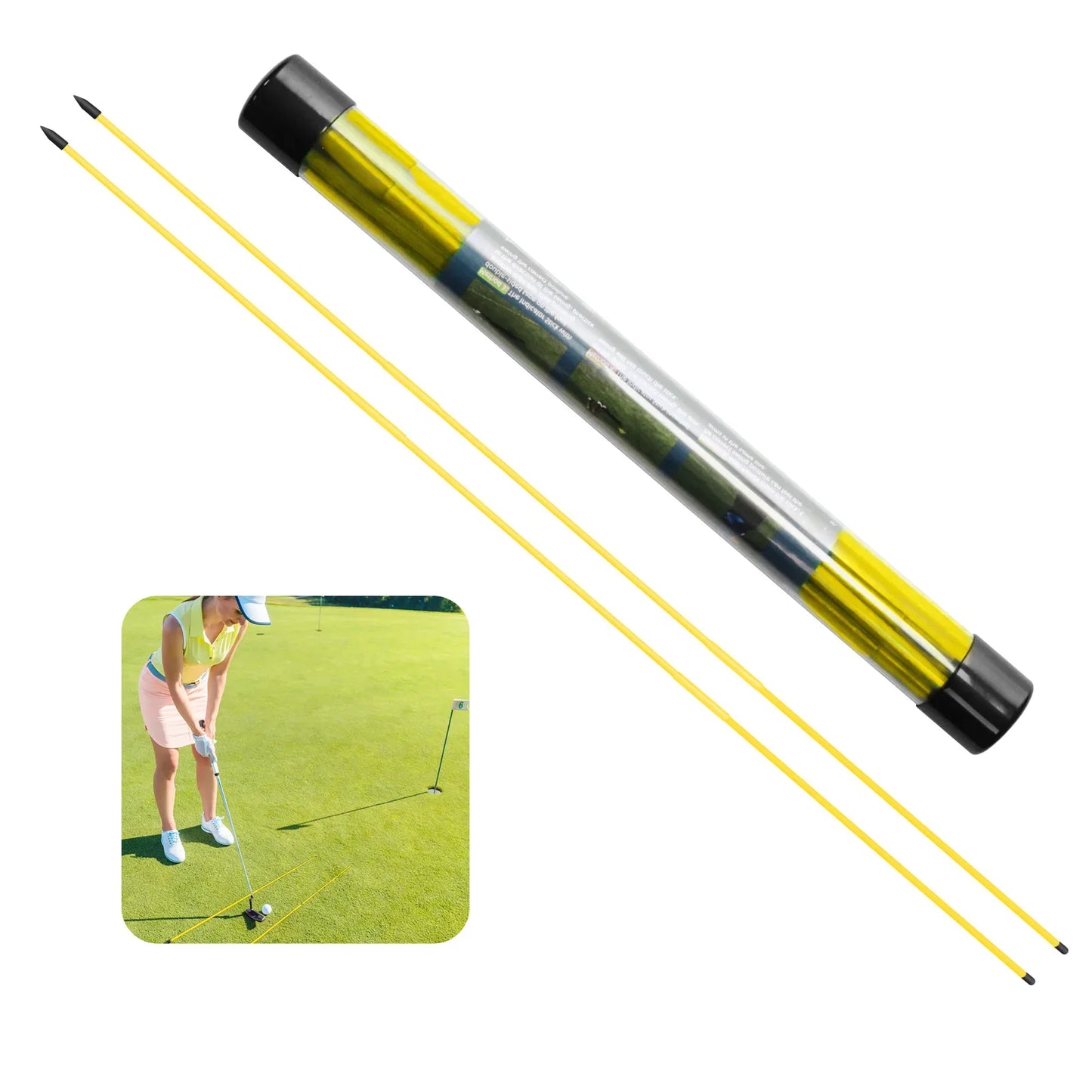 Collapsible Golf Training Rods with Case