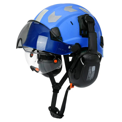 Construction Safety Helmet: Integrated Visor & Earmuffs