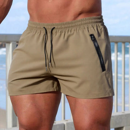 Men’s Quick-Dry Swim & Gym Shorts with Zipper Pockets