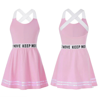 Girls' A-Line Tennis Dress with Criss Cross Straps