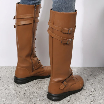 Bold Winter Style: Combat Cowboy Knee High Boots