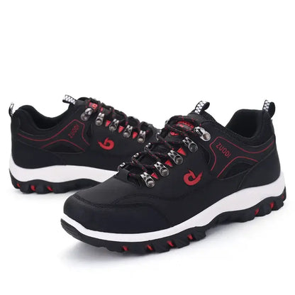 Men's Leather Casual Shoes - Lightweight Tennis & Walking Sneakers