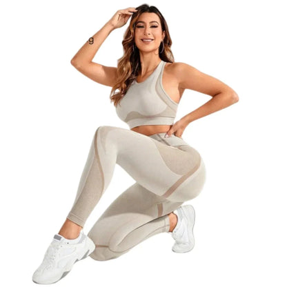 Seamless 2-Piece Yoga, High Waist Gym Leggings & Sports Bra set