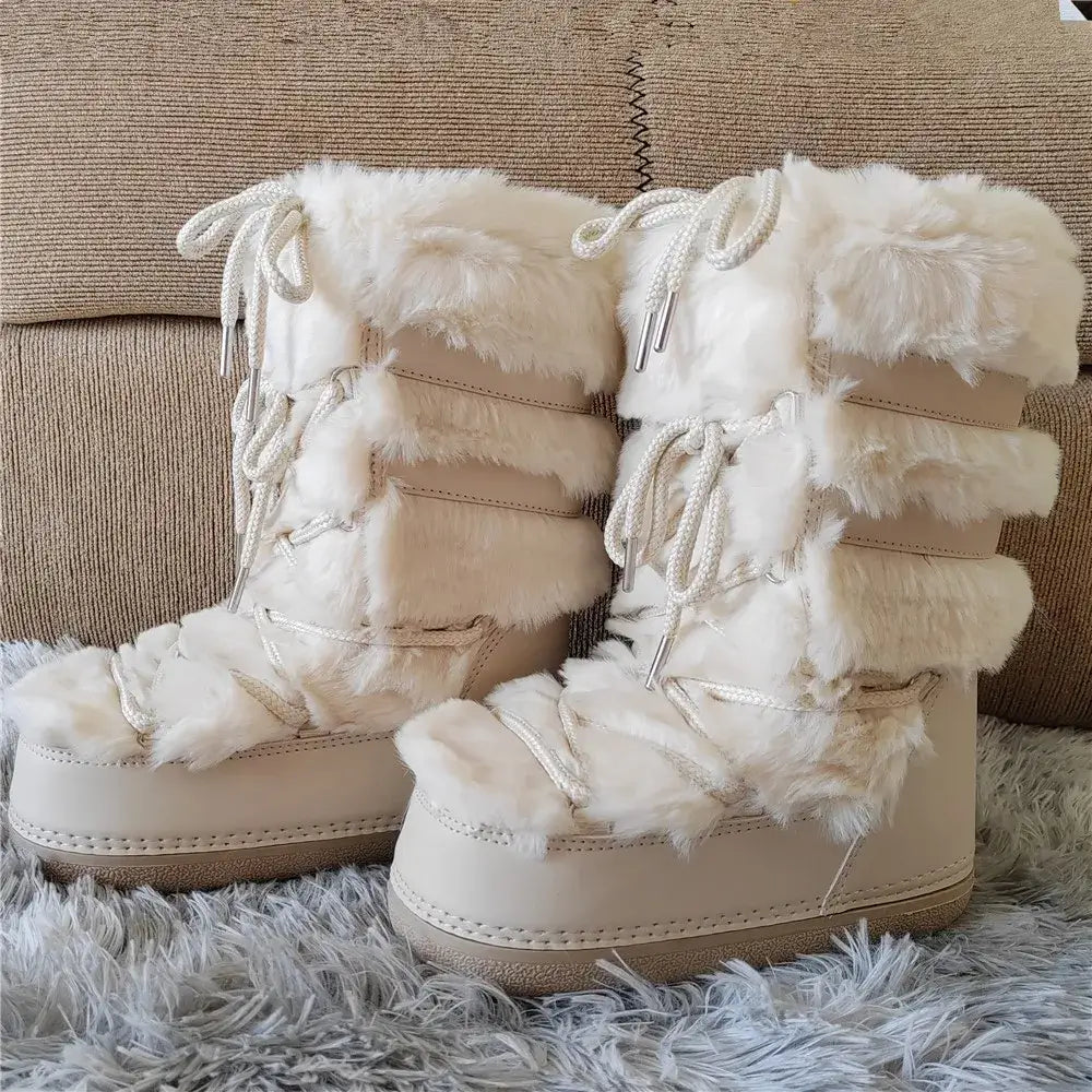 Stay Warm in Style  Y2K Fur Boots