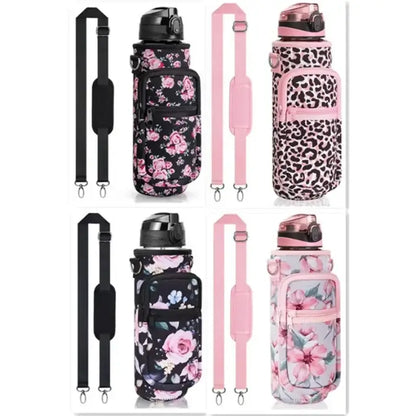 Water Bottle Sleeve with Phone Pouch & Strap | Outdoor Bag