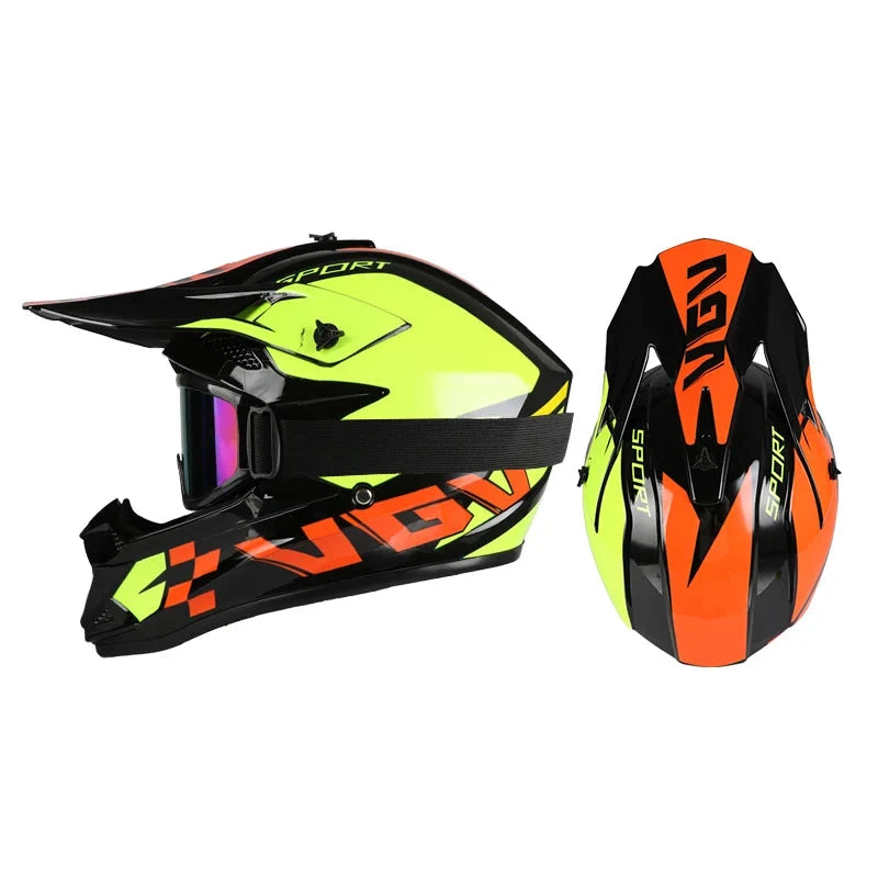 Full Face Off-Road Motorcycle Helmet with Goggles