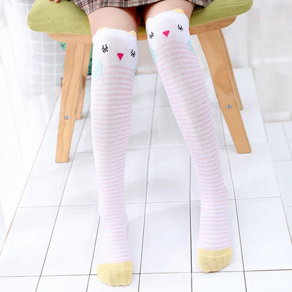 Colorful Embroidered Knee High Socks for Girls