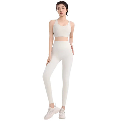 High Waisted Yoga Leggings & Crop Top