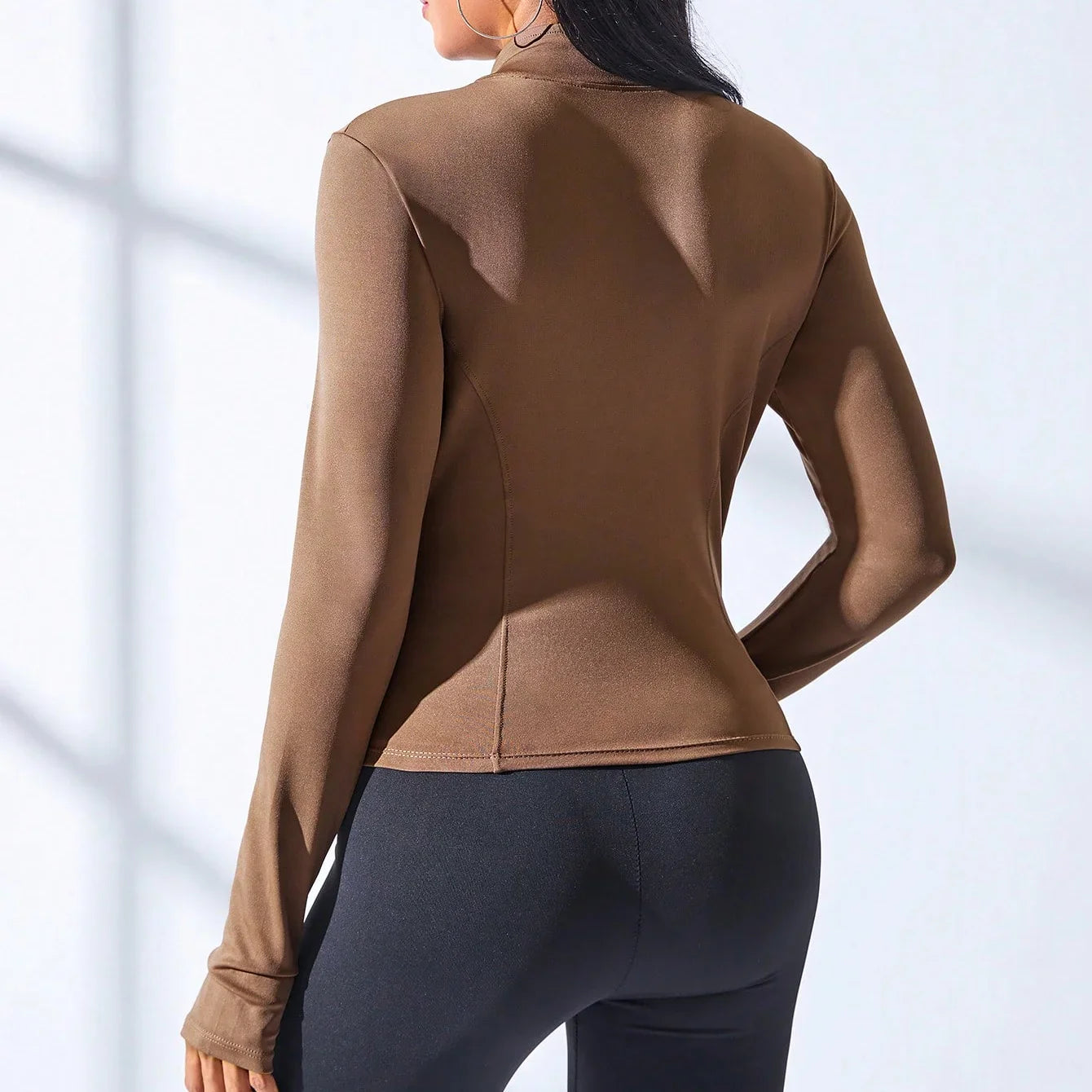 Women's Slim  Fit Zip Up Workout Jacket