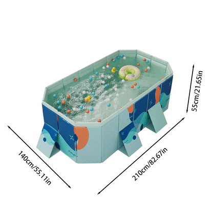 Spacious, Non-Inflatable PVC Pool: Easy Set-Up & Foldable for Family Fun
