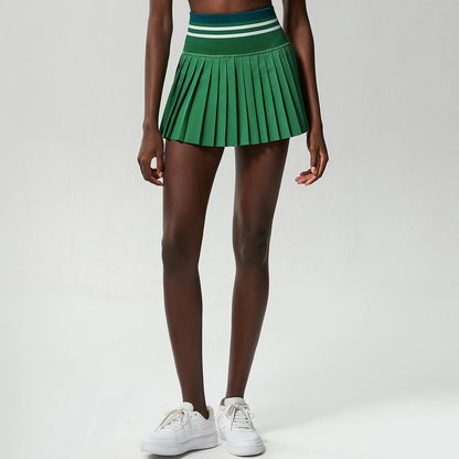Women's Summer Sports Skort High Waisted  Pleated 2 in 1