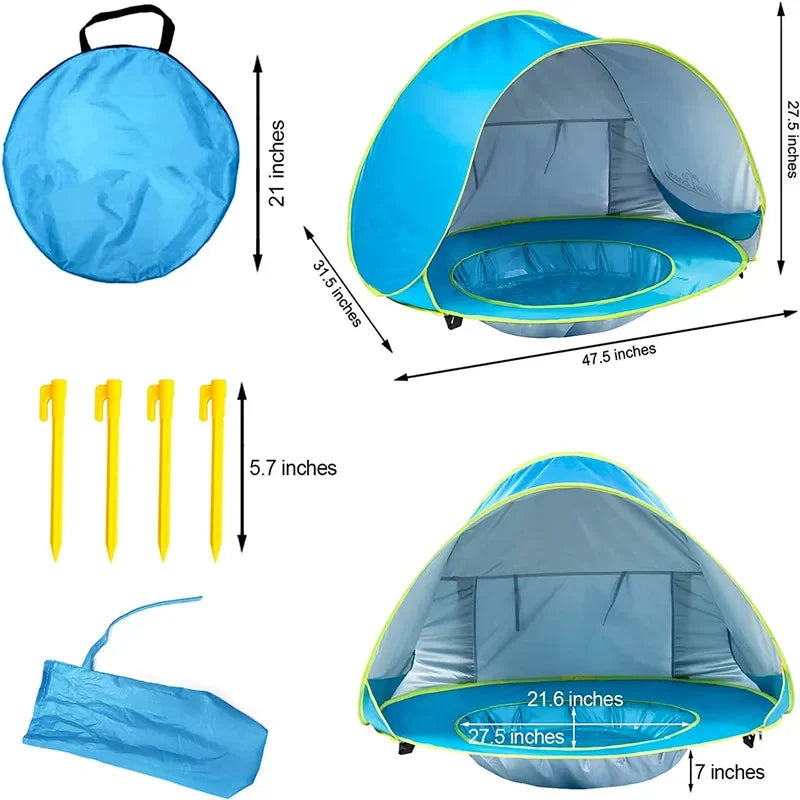 Waterproof & Breathable Pop-Up Tent for Beach & Pool