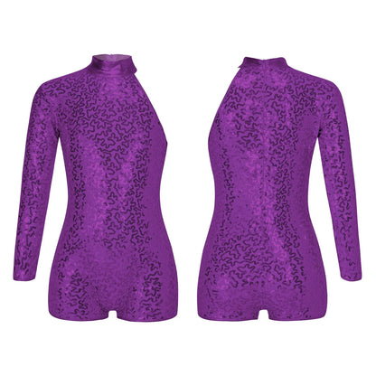 Girls' Ballet Leotard with Sequin Zipper