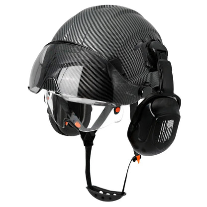 Construction Safety Helmet: Integrated Visor & Earmuffs